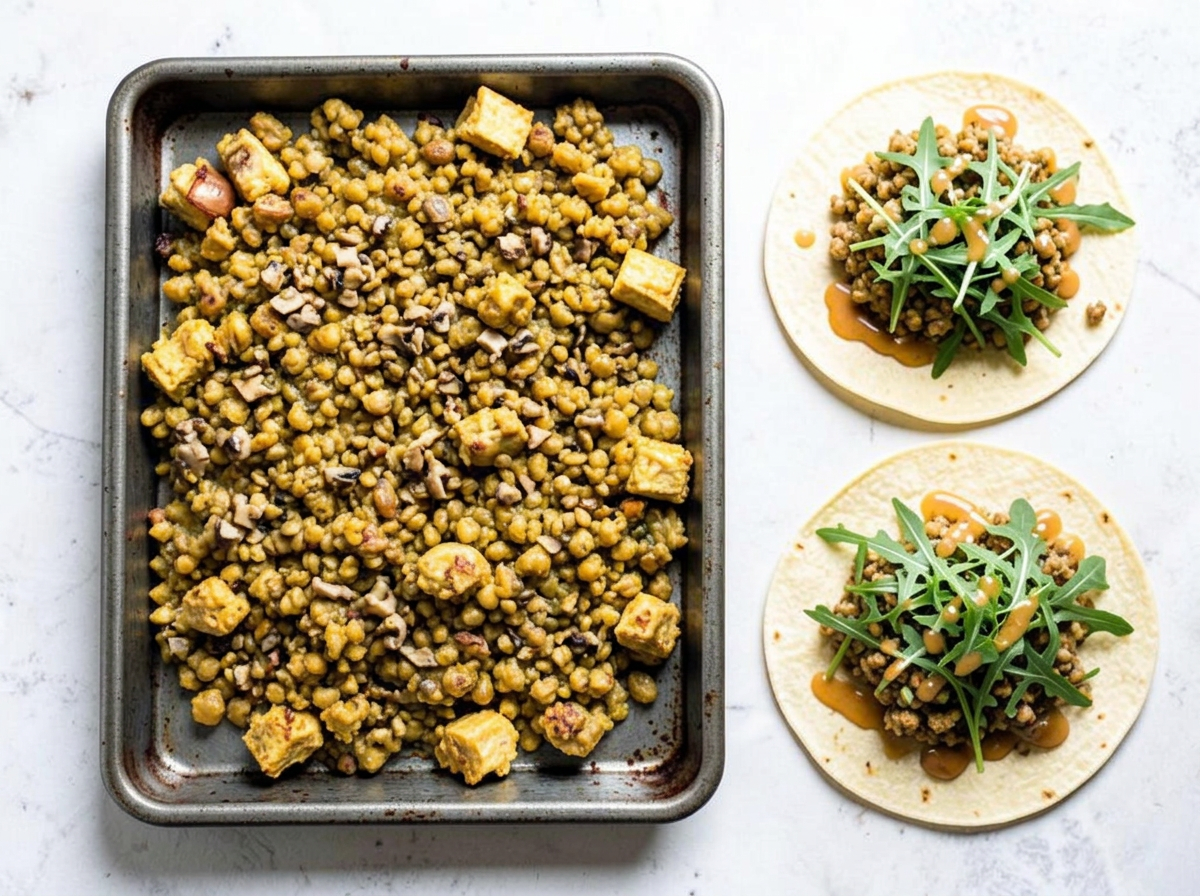 Mushroom–Lentil–Tofu Taco Filling